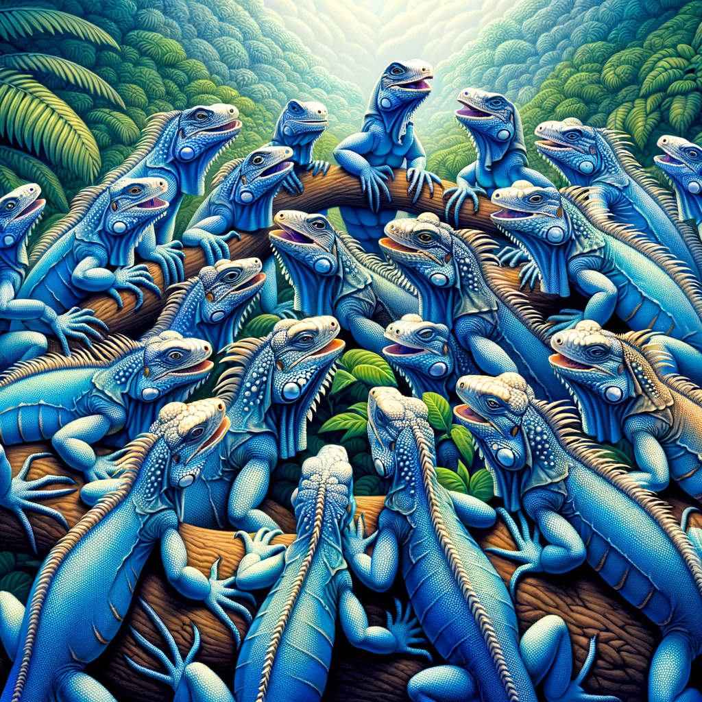 Blue Iguanas displaying unique social behavior in their natural habitat, providing insight into the study of Blue Iguana behavior secrets and social habits.